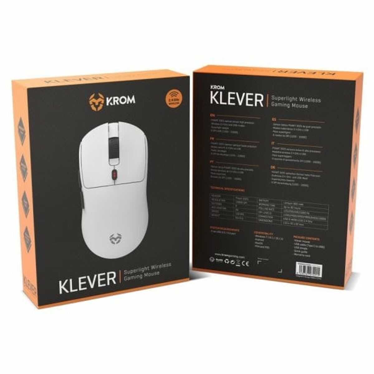 Ratón Gaming Nox-Xtreme Klever 1200 DPI Blanco